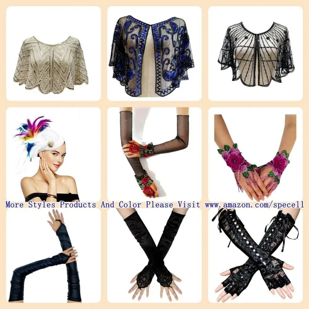 Women's Black Lace Fingerless Gloves Bridal Wedding Prom Costume Accessory